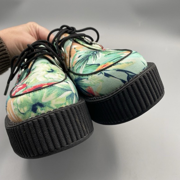 T.U.K. Tropical Floral Creepers Platform Shoes EU 36 Womens US 5 Hawaiian Mens 3 - Picture 5 of 8
